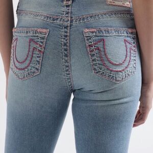True Religion Womens Super T Jennie Skinny Fit Blue Mid Rise Jeans